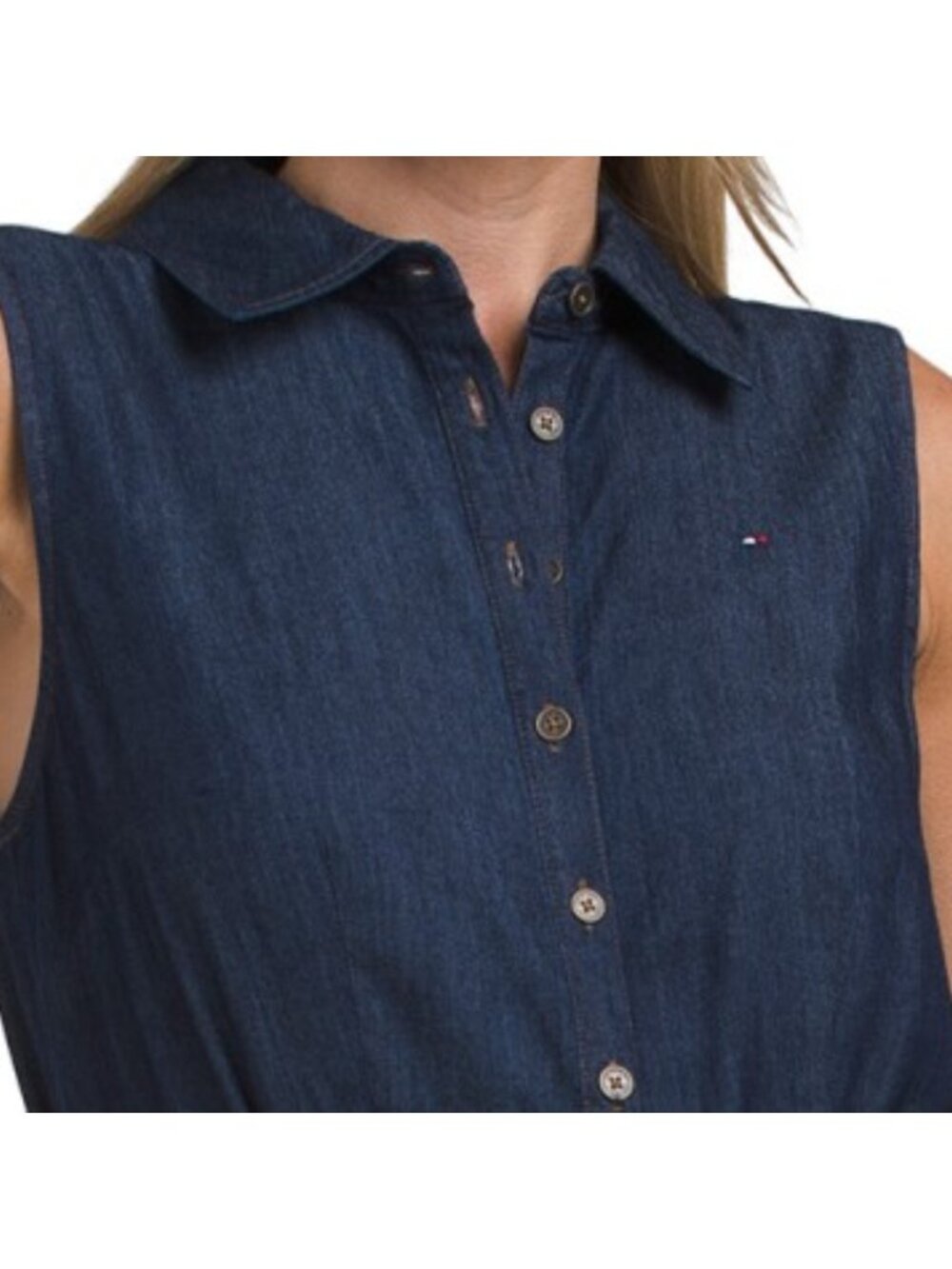 TOMMY HILFIGER Chambray Self Tie Shirt Dress - Picture 3 of 4